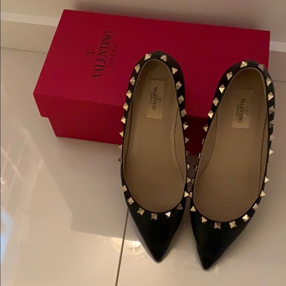Valentino Shoes - Valentino flats. Black with gold studs.